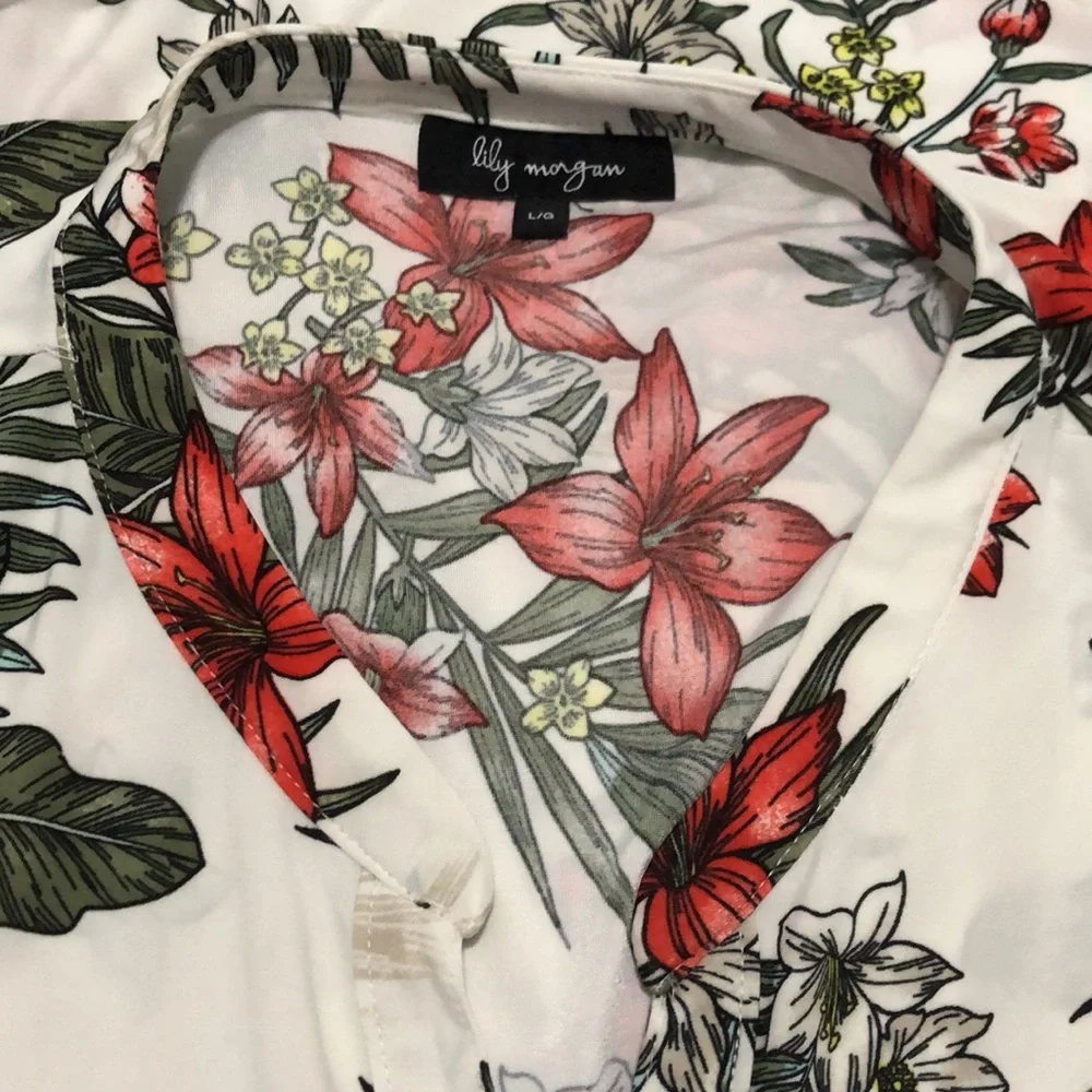 Lily Morgan Sleeveless Floral Top Women’s Size L - Picture 7 of 10
